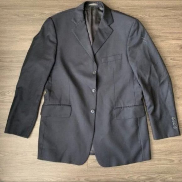 Vintage Men made in Canada black blazer jacket Size L - Picture 4 of 8